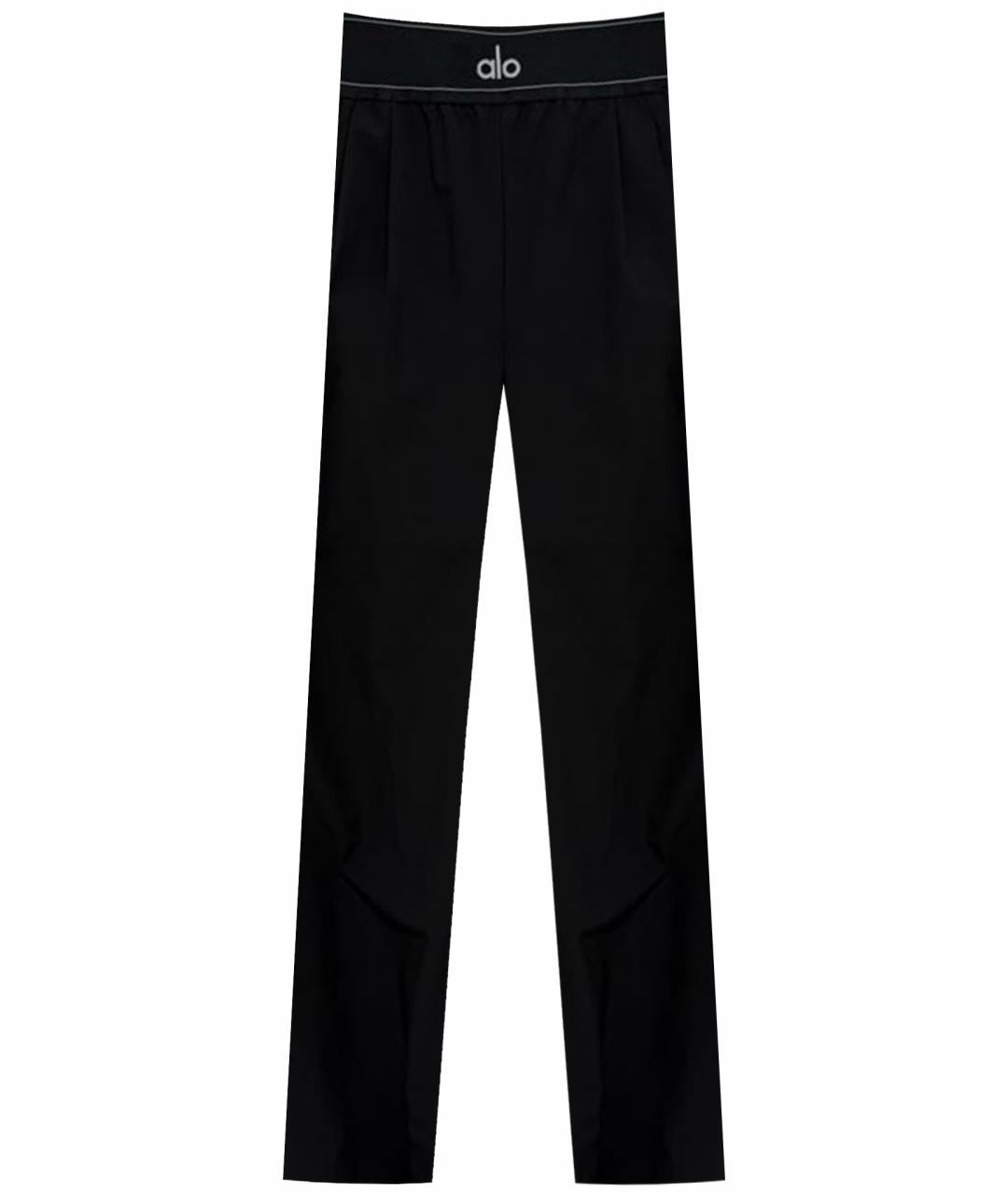 ALO YOGA Черные полиэстеровые брюки широкие, фото 1