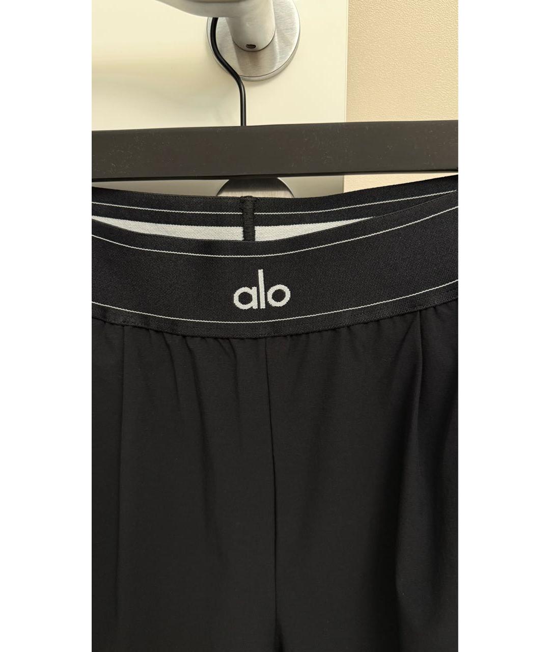 ALO YOGA Черные полиэстеровые брюки широкие, фото 6