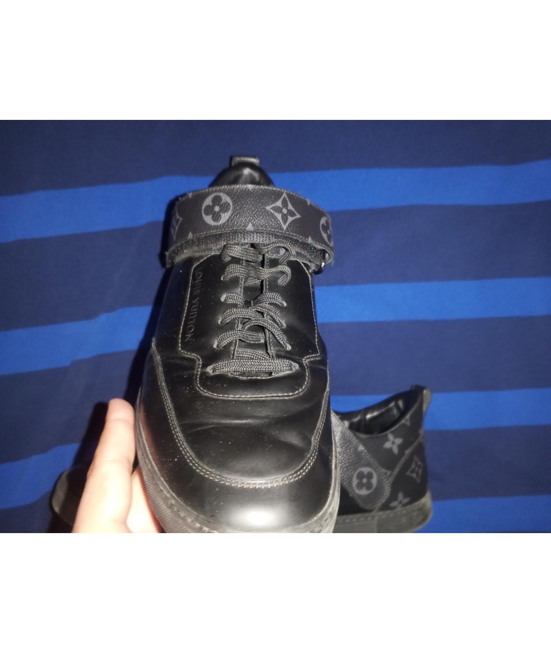 LOUIS VUITTON Черные кожаные низкие кроссовки / кеды, фото 2