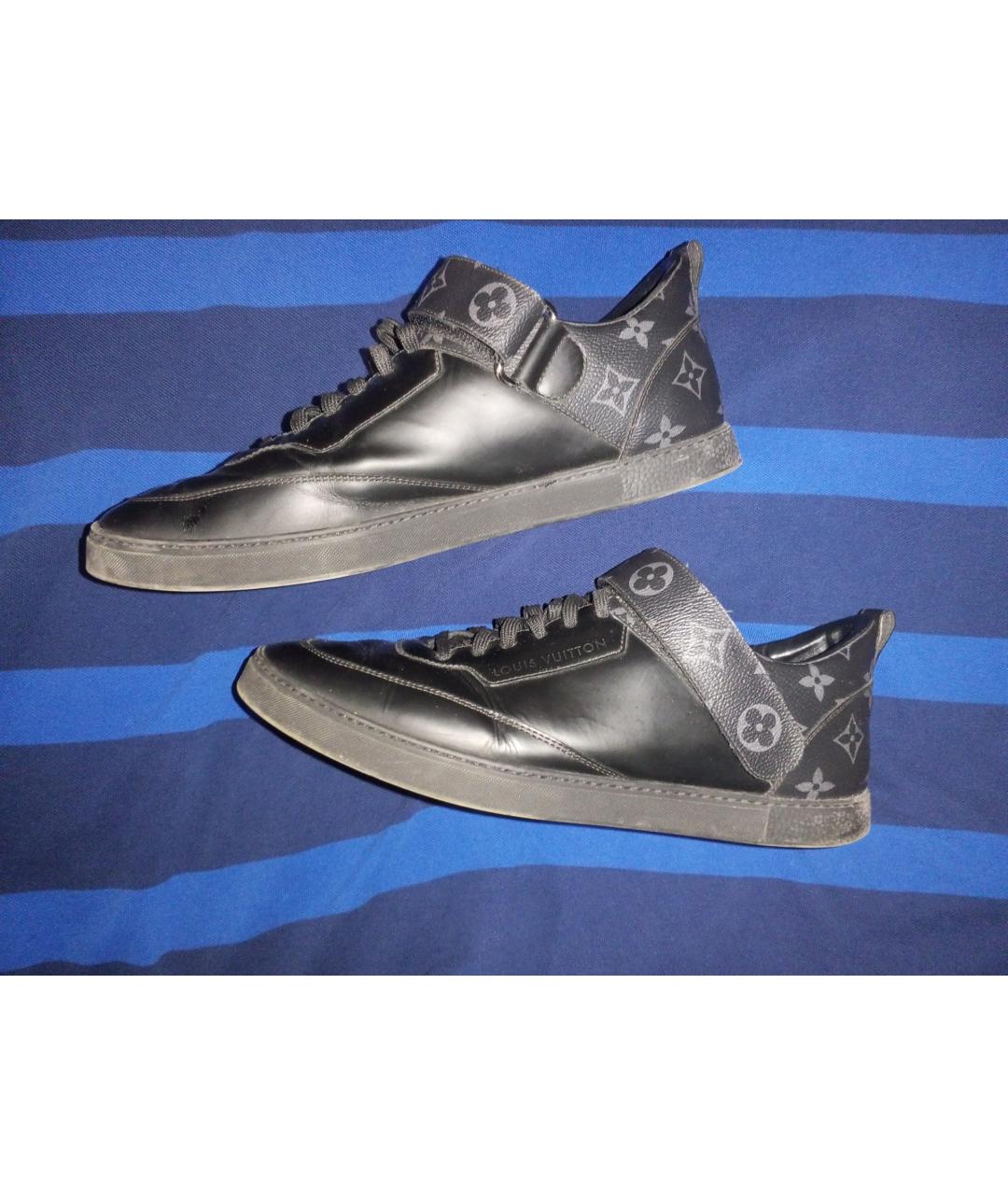 LOUIS VUITTON Черные кожаные низкие кроссовки / кеды, фото 5