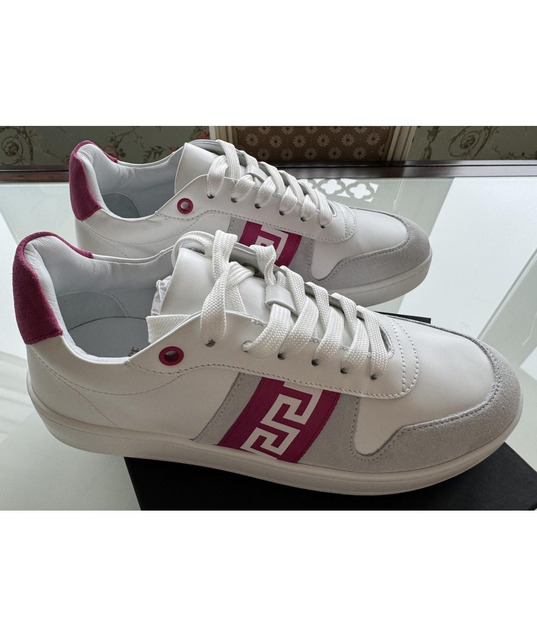 VERSACE Белые кожаные кеды, фото 7