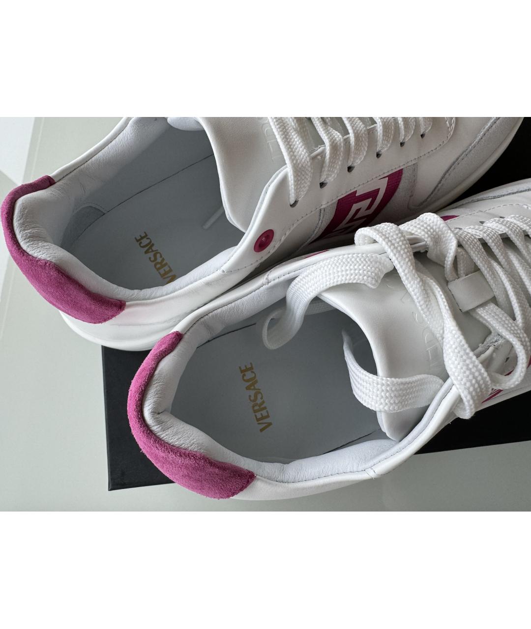 VERSACE Белые кожаные кеды, фото 3