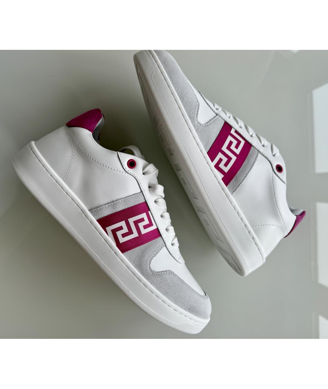 VERSACE Белые кожаные кеды, фото 9