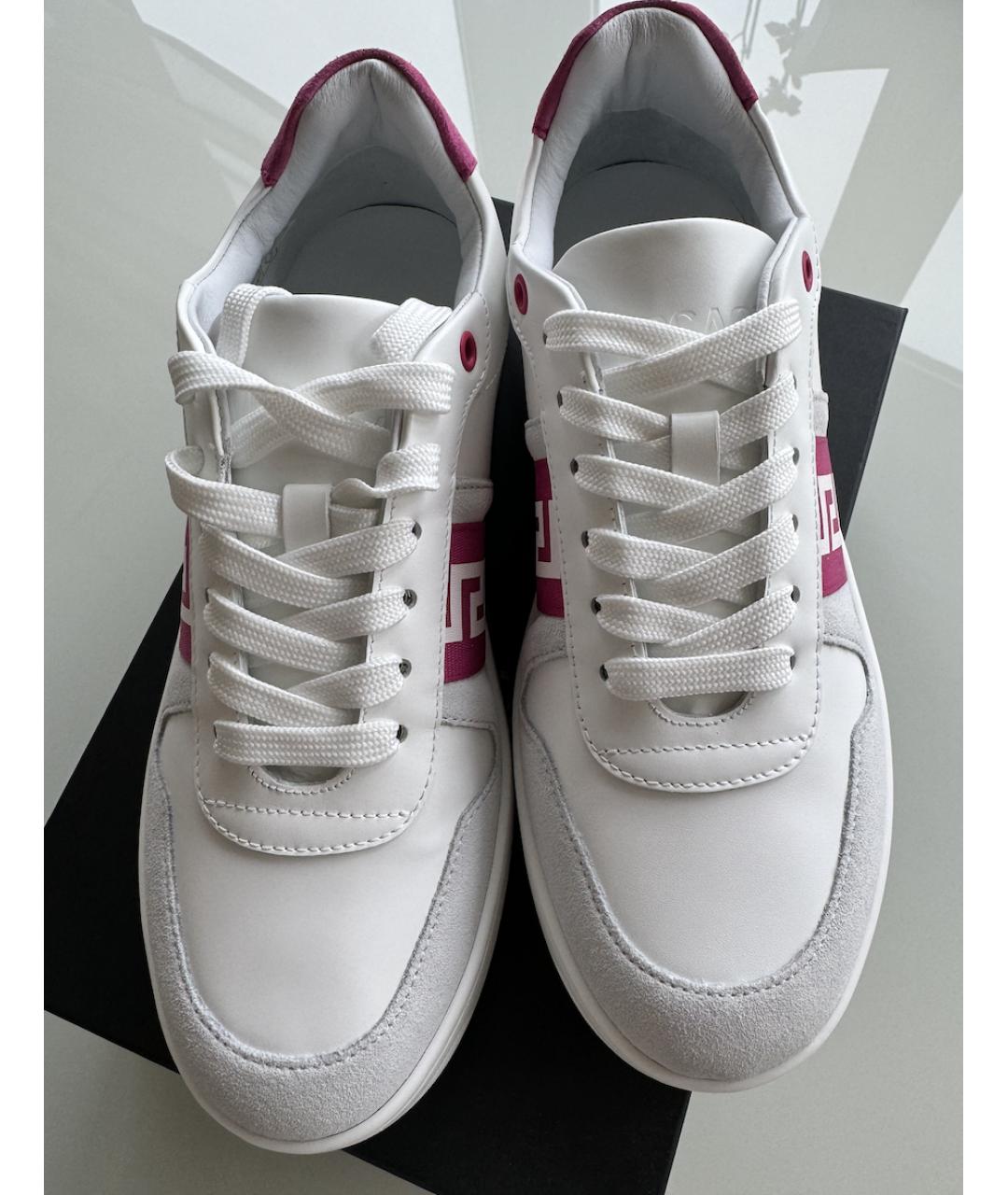 VERSACE Белые кожаные кеды, фото 2