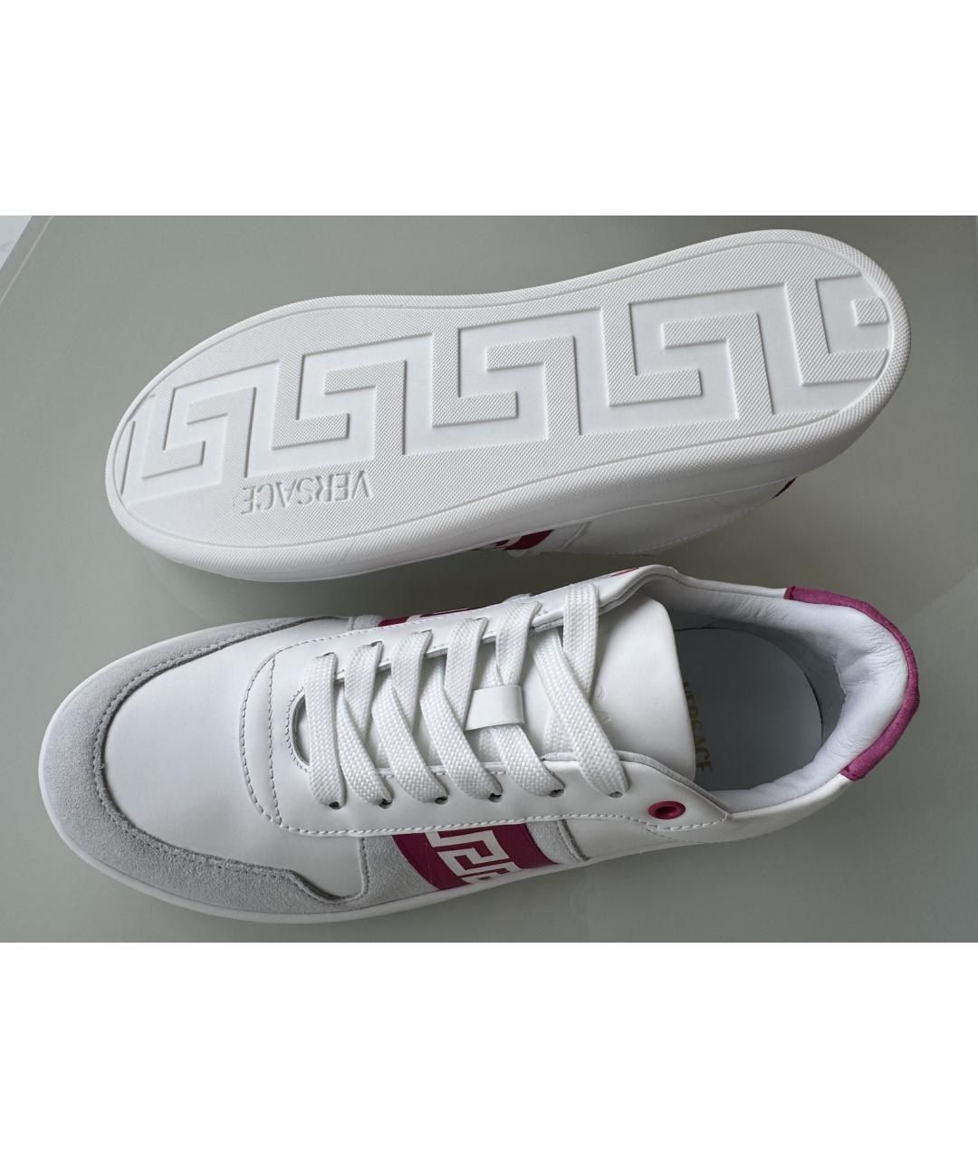 VERSACE Белые кожаные кеды, фото 5