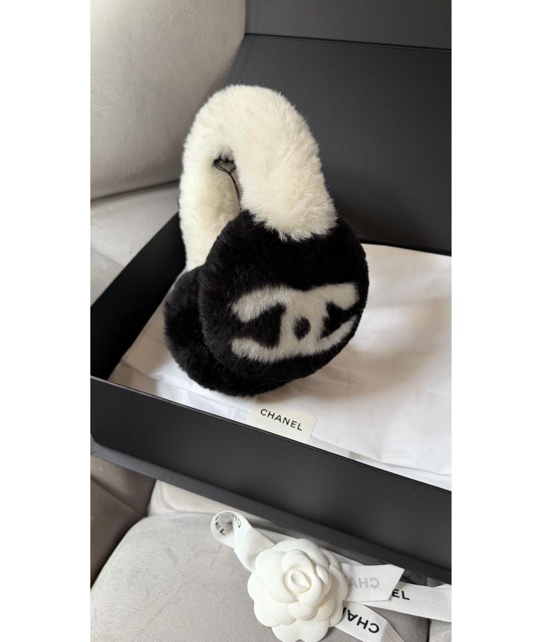 CHANEL Черные шерстяные наушники, фото 2