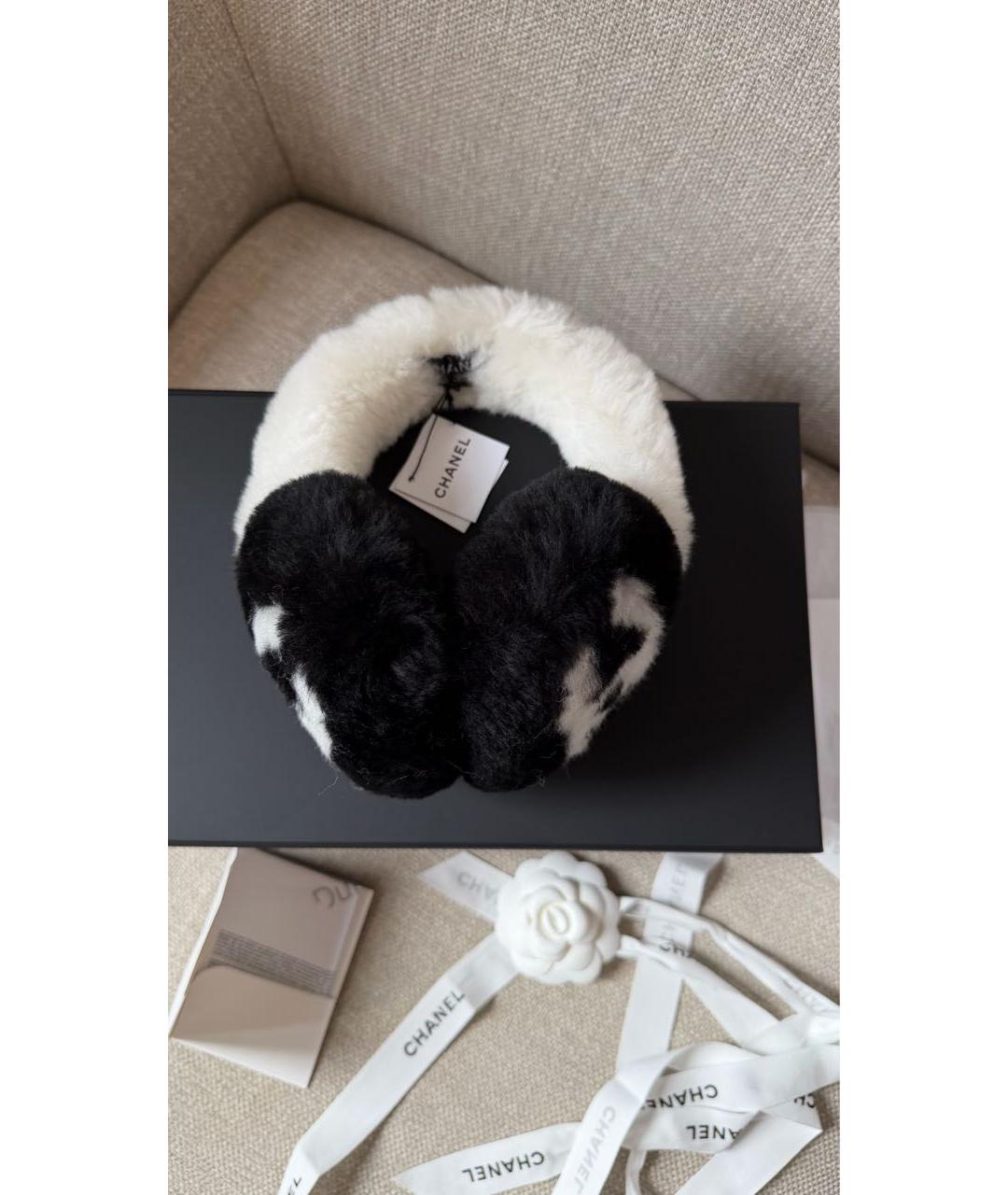 CHANEL Черные шерстяные наушники, фото 3