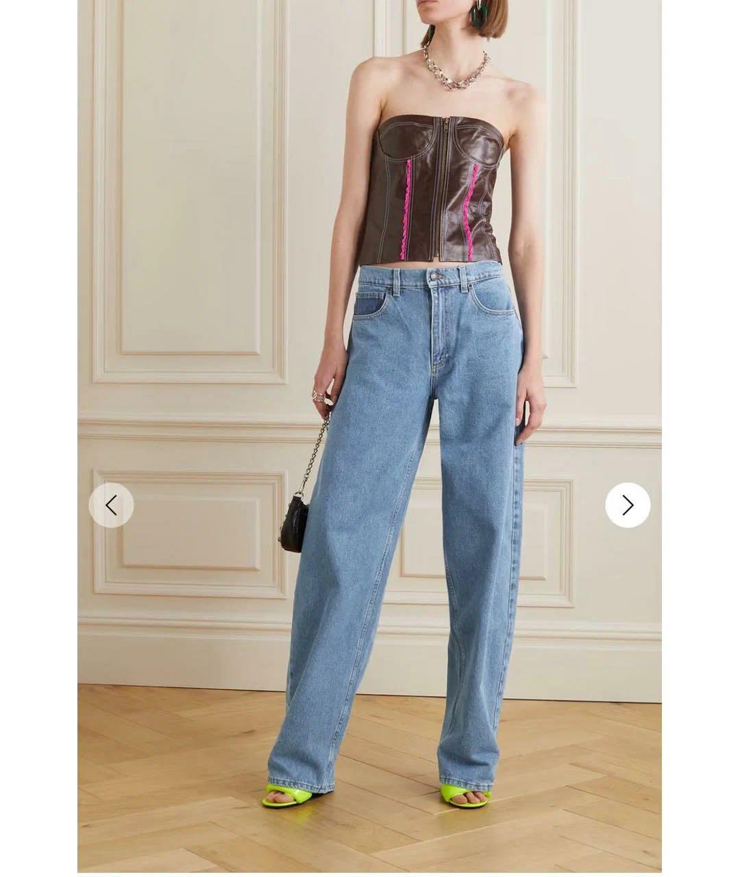 MAGDA BUTRYM Голубые хлопковые прямые джинсы, фото 6