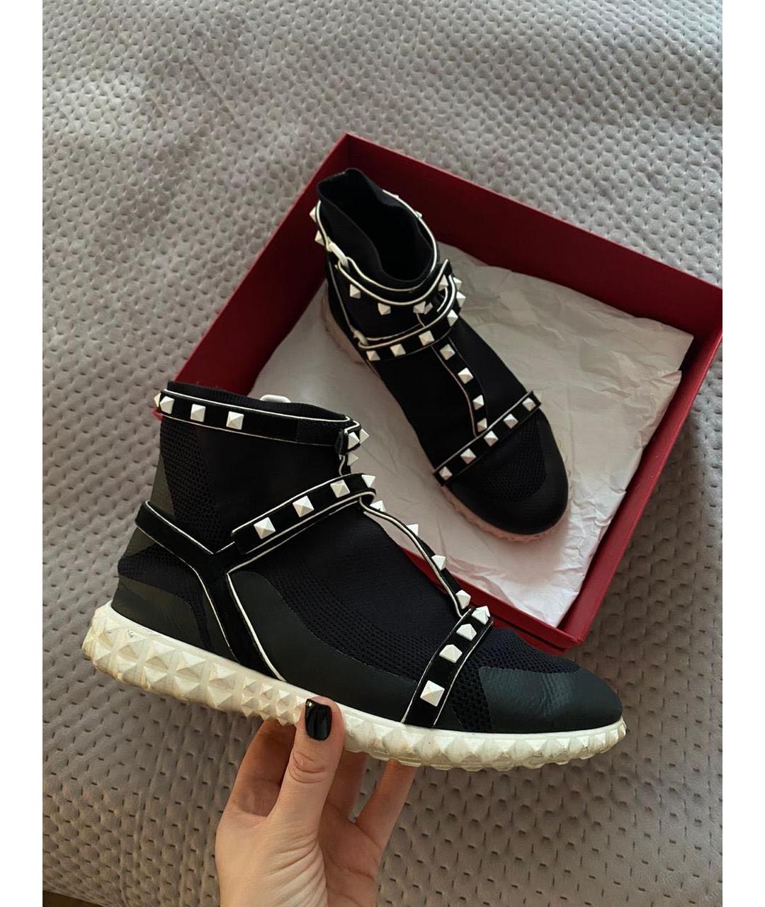 VALENTINO Черные текстильные кроссовки, фото 2