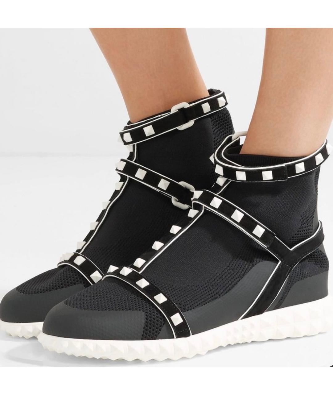 VALENTINO Черные текстильные кроссовки, фото 3