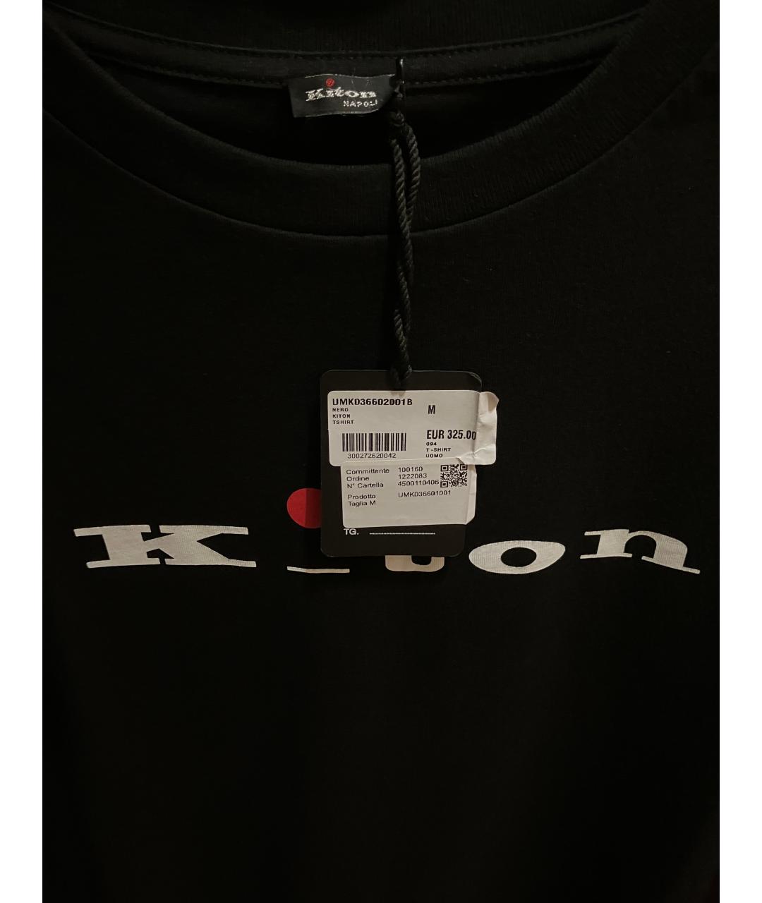 KITON Черная хлопковая футболка, фото 3