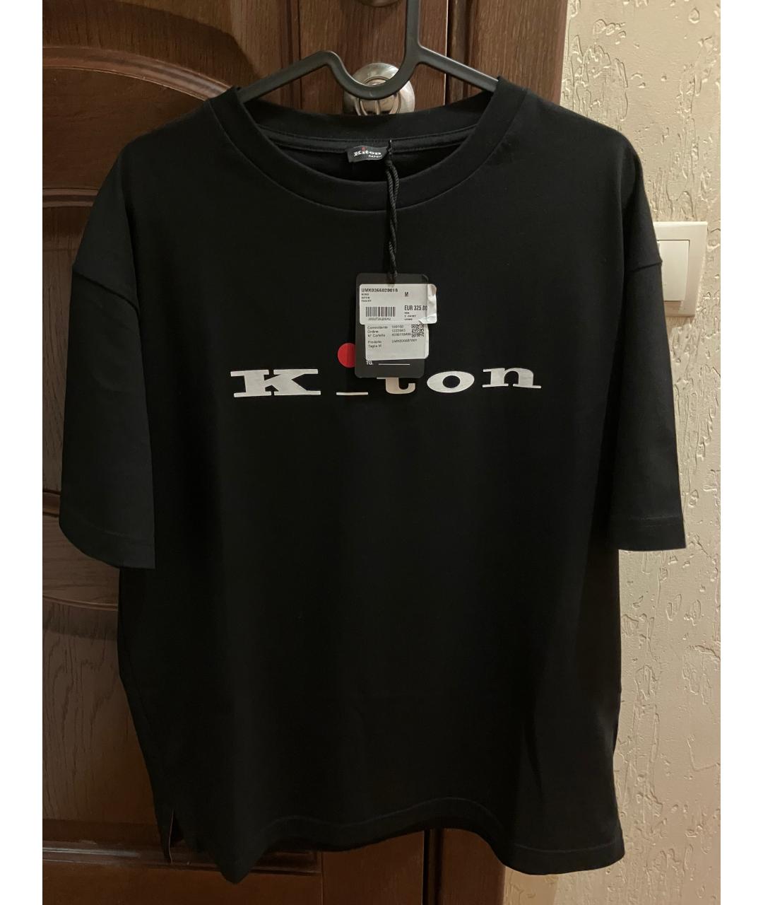 KITON Черная хлопковая футболка, фото 5