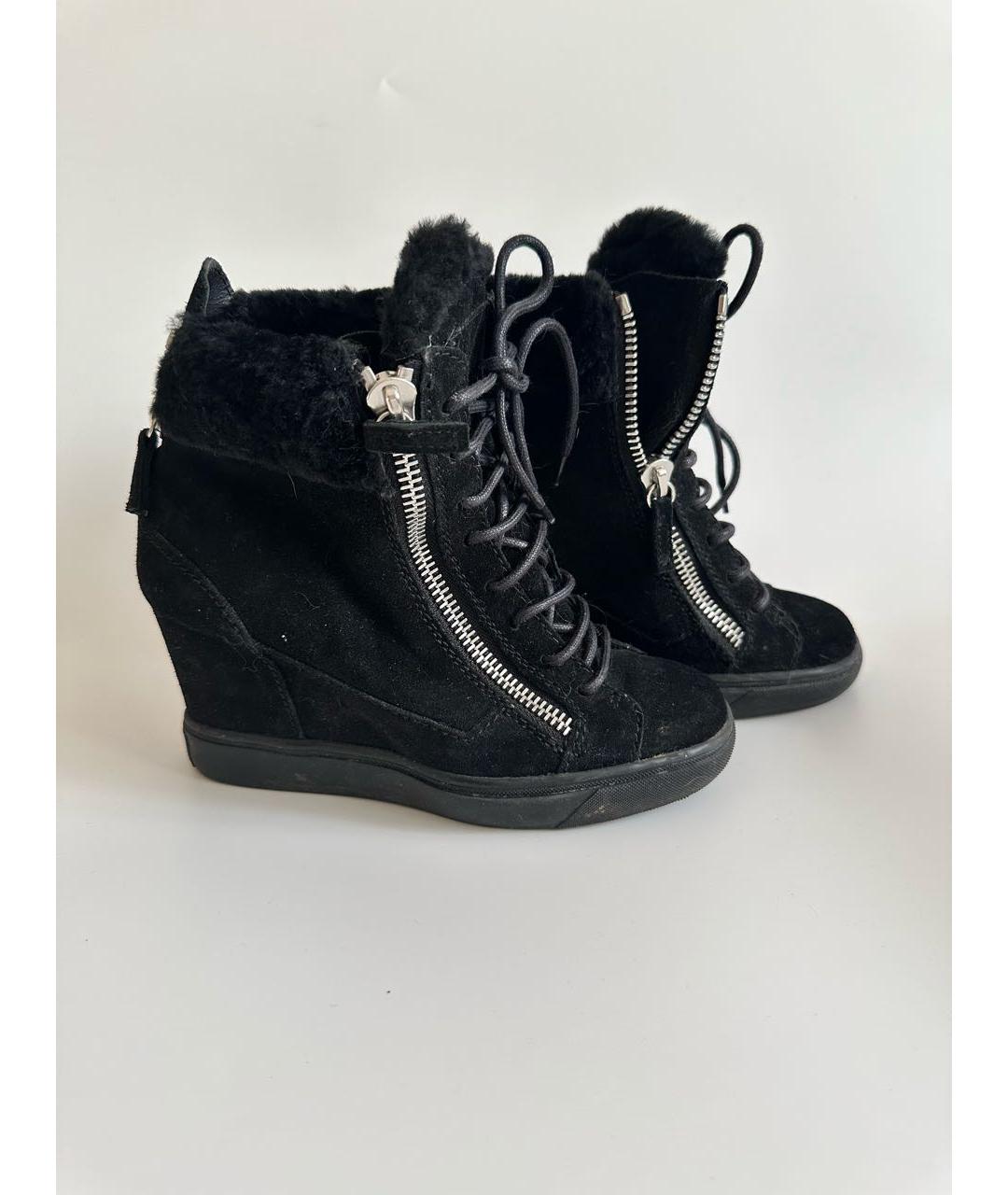 GIUSEPPE ZANOTTI DESIGN Черные замшевые ботильоны, фото 4