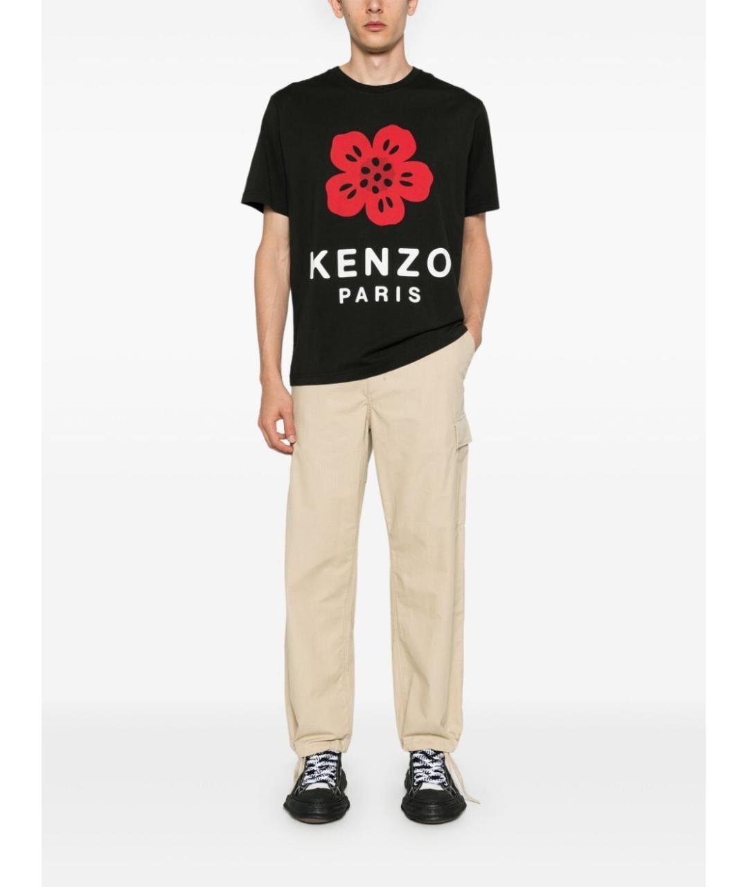 KENZO Черная хлопковая футболка, фото 5