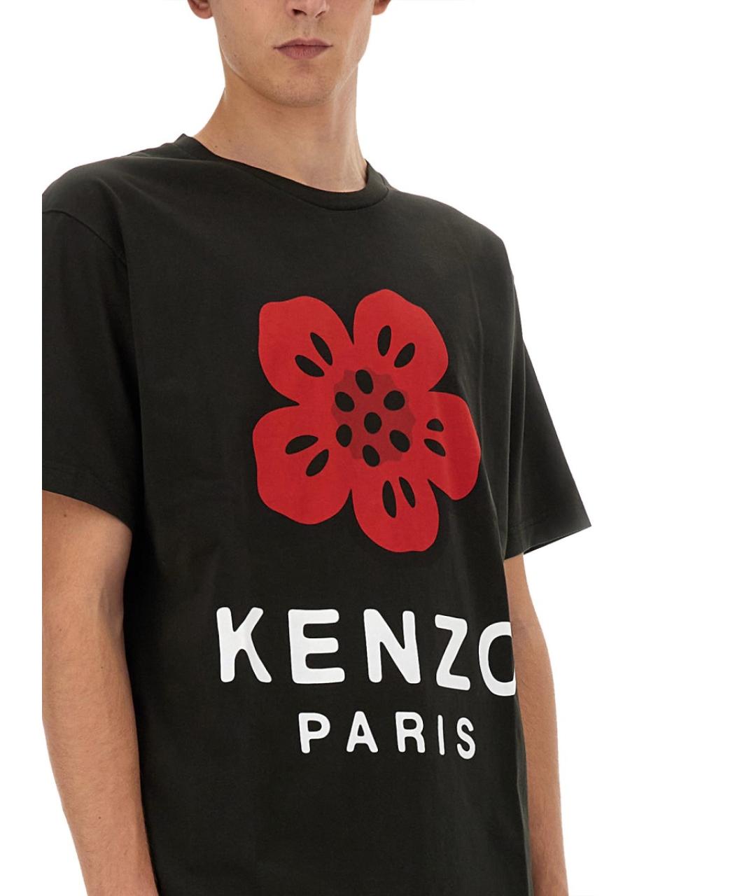 KENZO Черная хлопковая футболка, фото 4