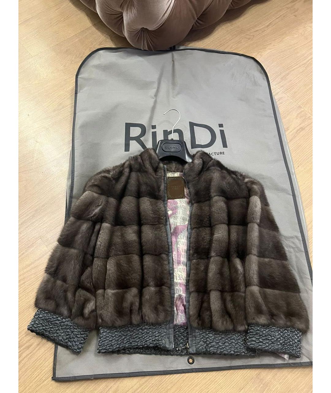RINDI Антрацитовая меховая шуба, фото 8