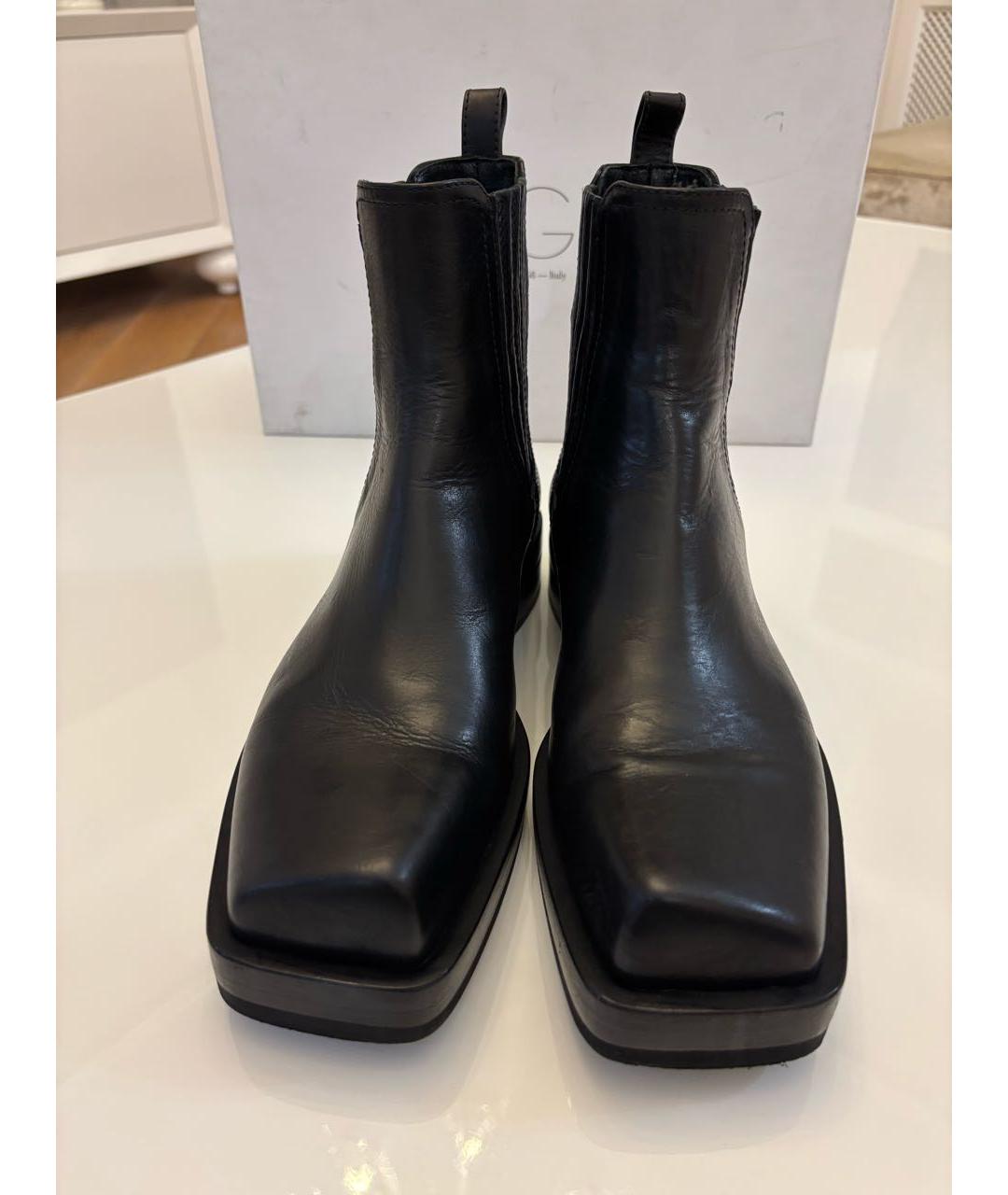 AGL Черные кожаные полусапоги, фото 3