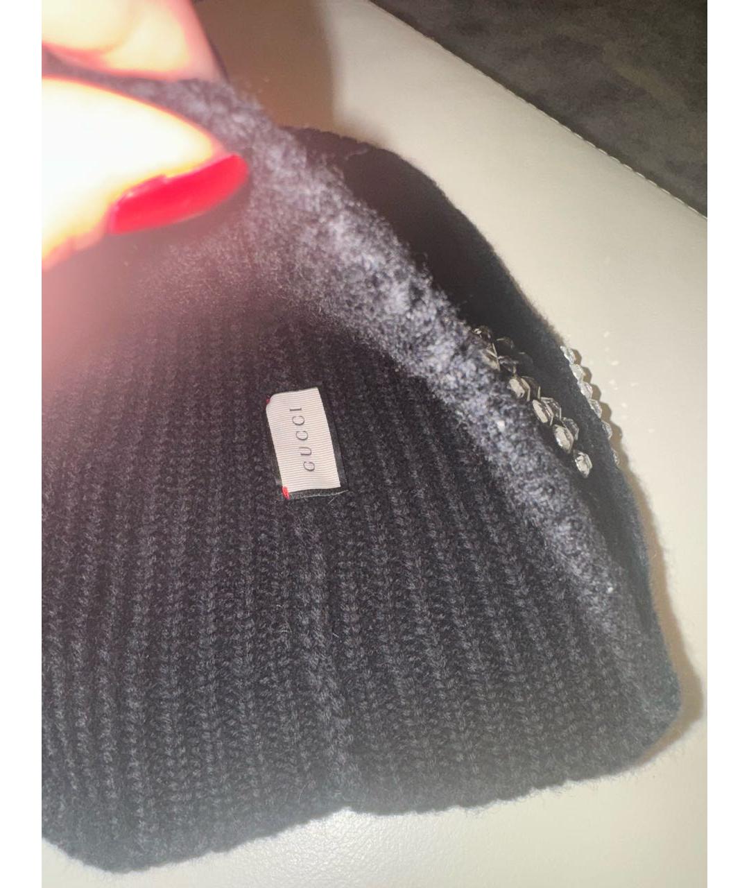 GUCCI Черная шерстяная шапка, фото 2