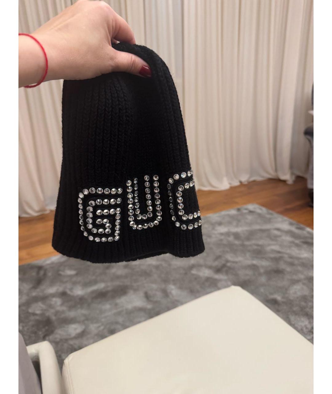 GUCCI Черная шерстяная шапка, фото 3