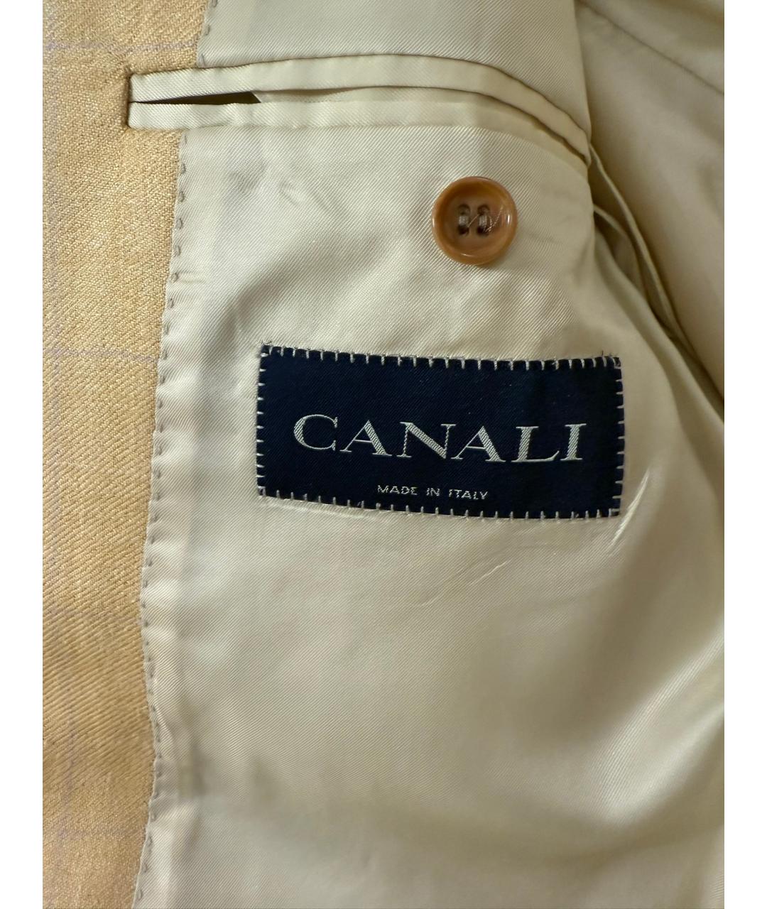 CANALI Желтый льняной пиджак, фото 2