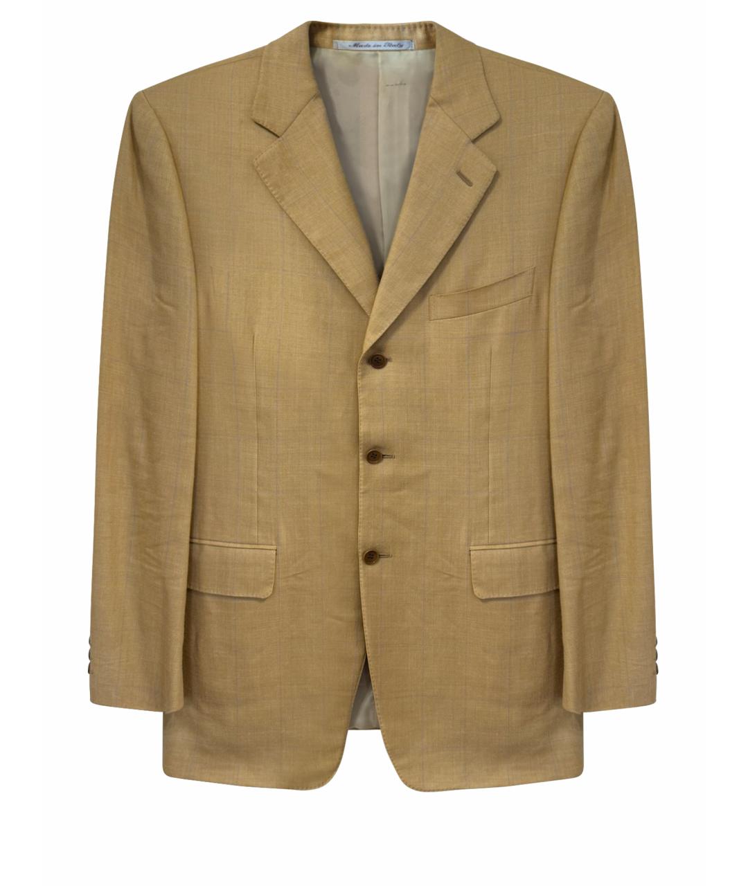 CANALI Желтый льняной пиджак, фото 1