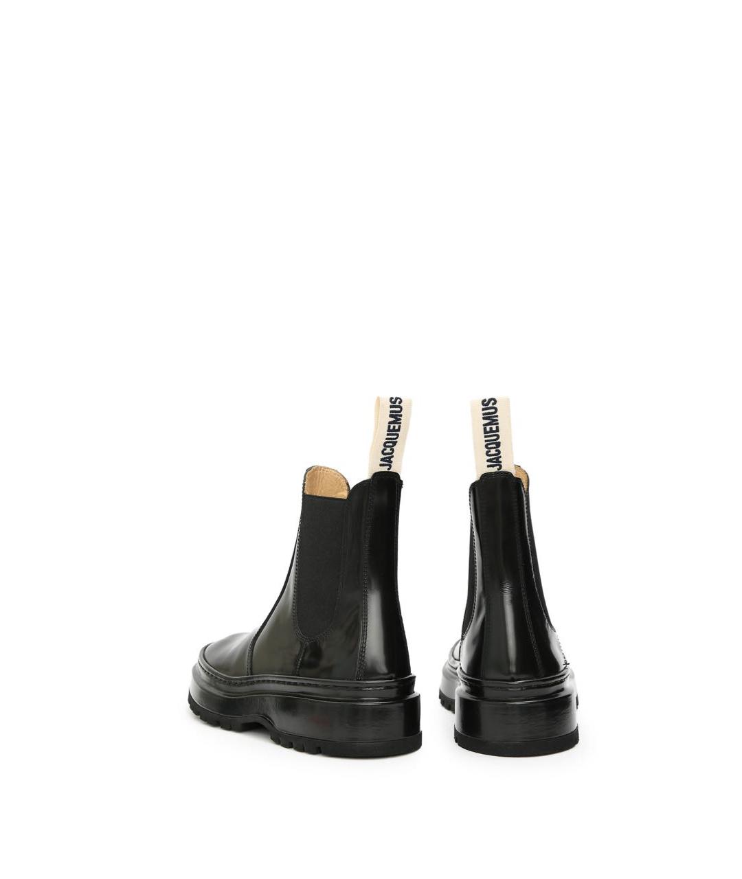 JACQUEMUS Черные кожаные полусапоги, фото 4