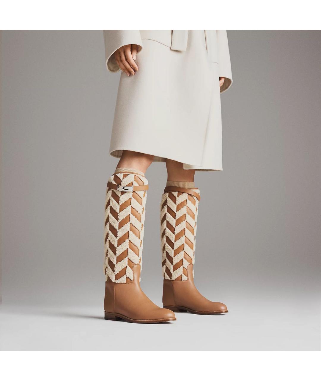 HERMES Коричневые кожаные сапоги, фото 3