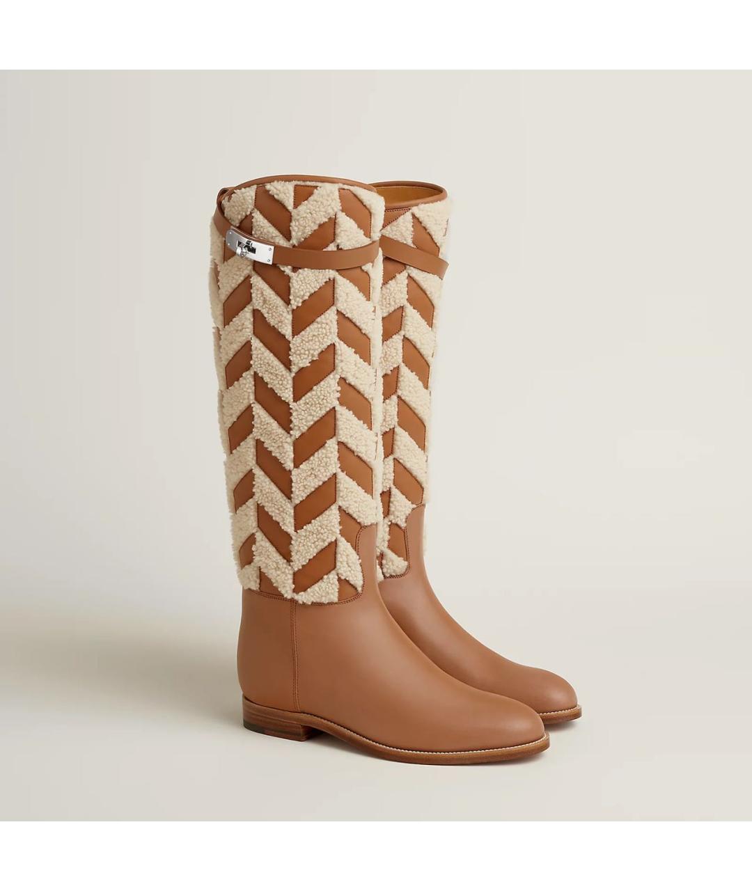 HERMES Коричневые кожаные сапоги, фото 2