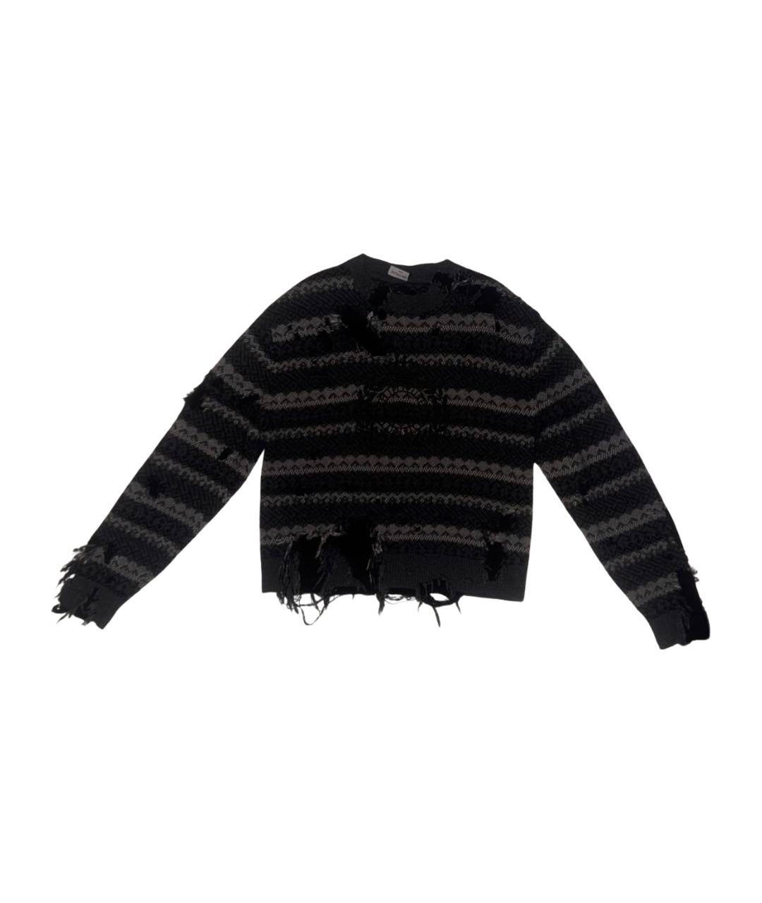 BALENCIAGA Антрацитовый хлопковый джемпер / свитер, фото 1