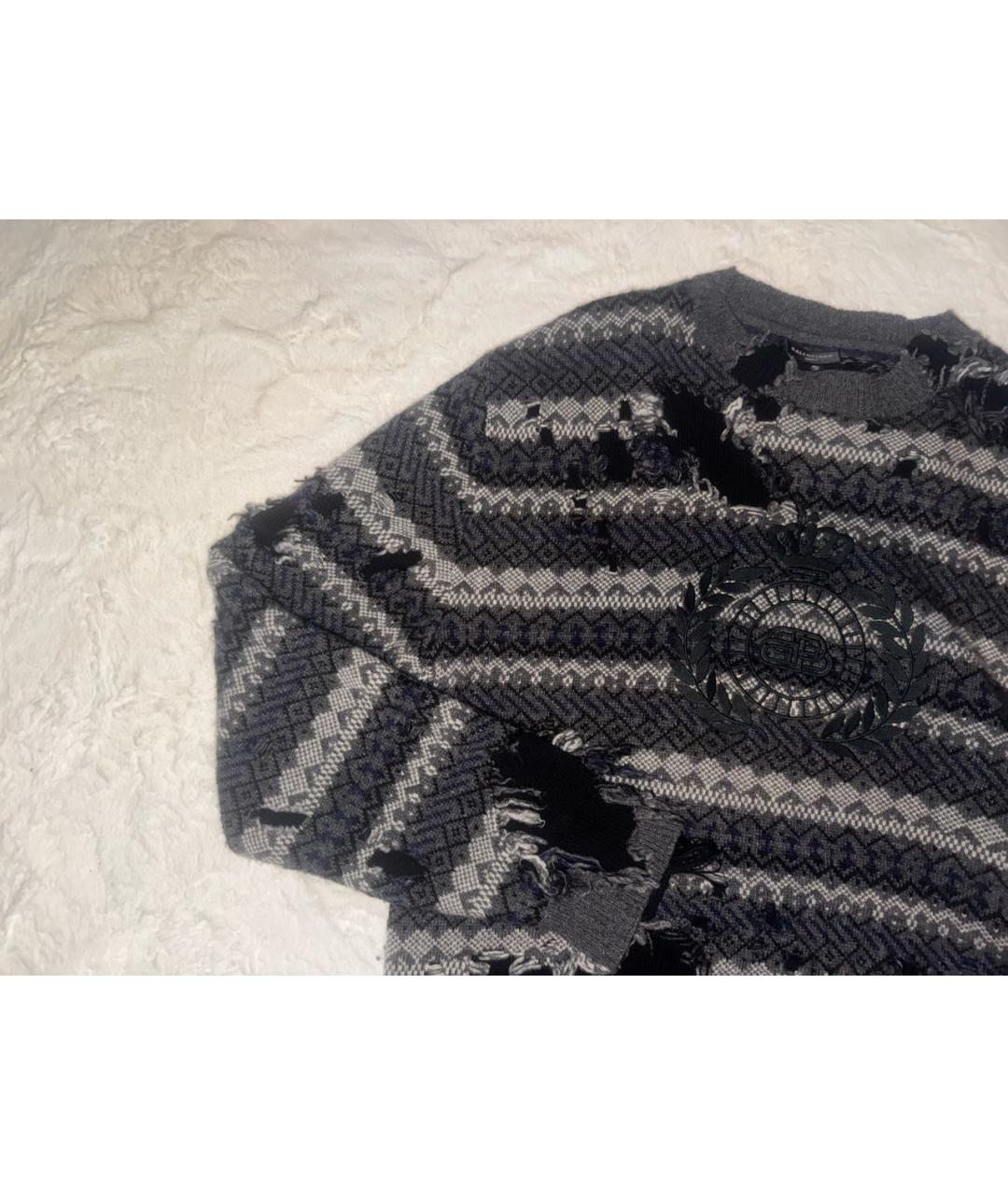 BALENCIAGA Антрацитовый хлопковый джемпер / свитер, фото 5