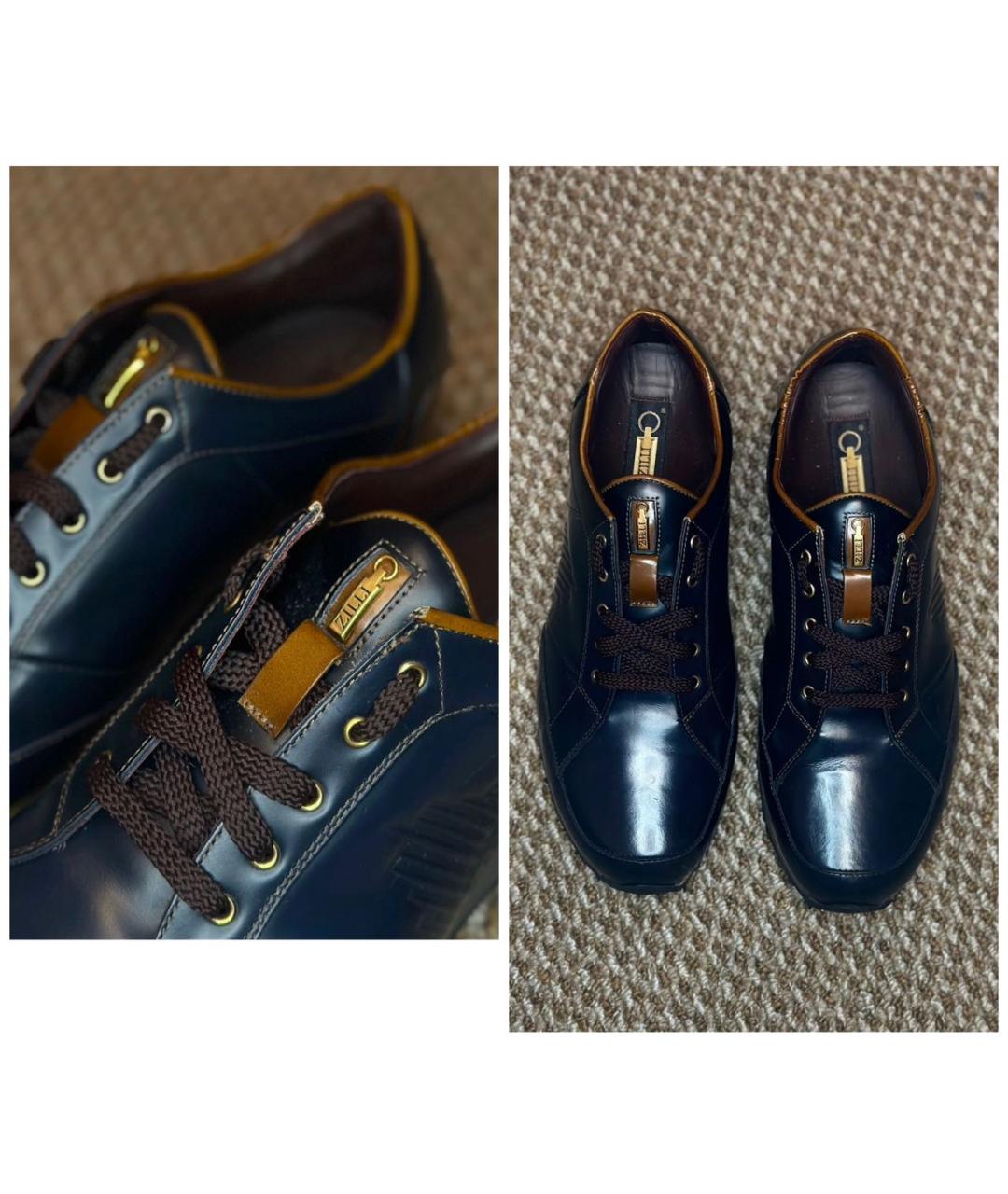 ZILLI Мульти кожаные низкие кроссовки / кеды, фото 6