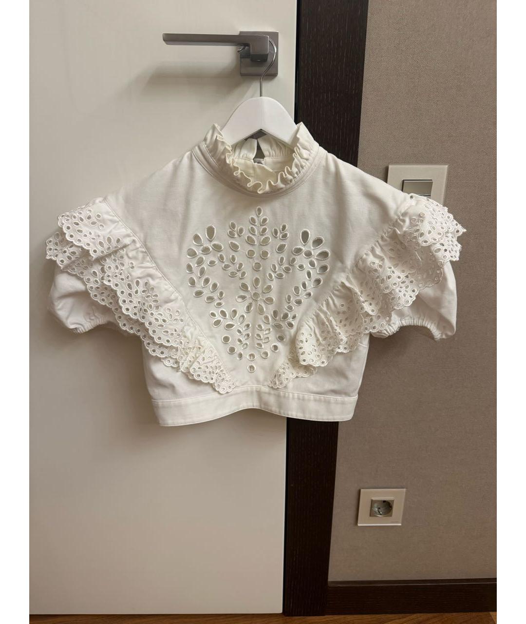 'S MAX MARA Белая хлопковая блузы, фото 3