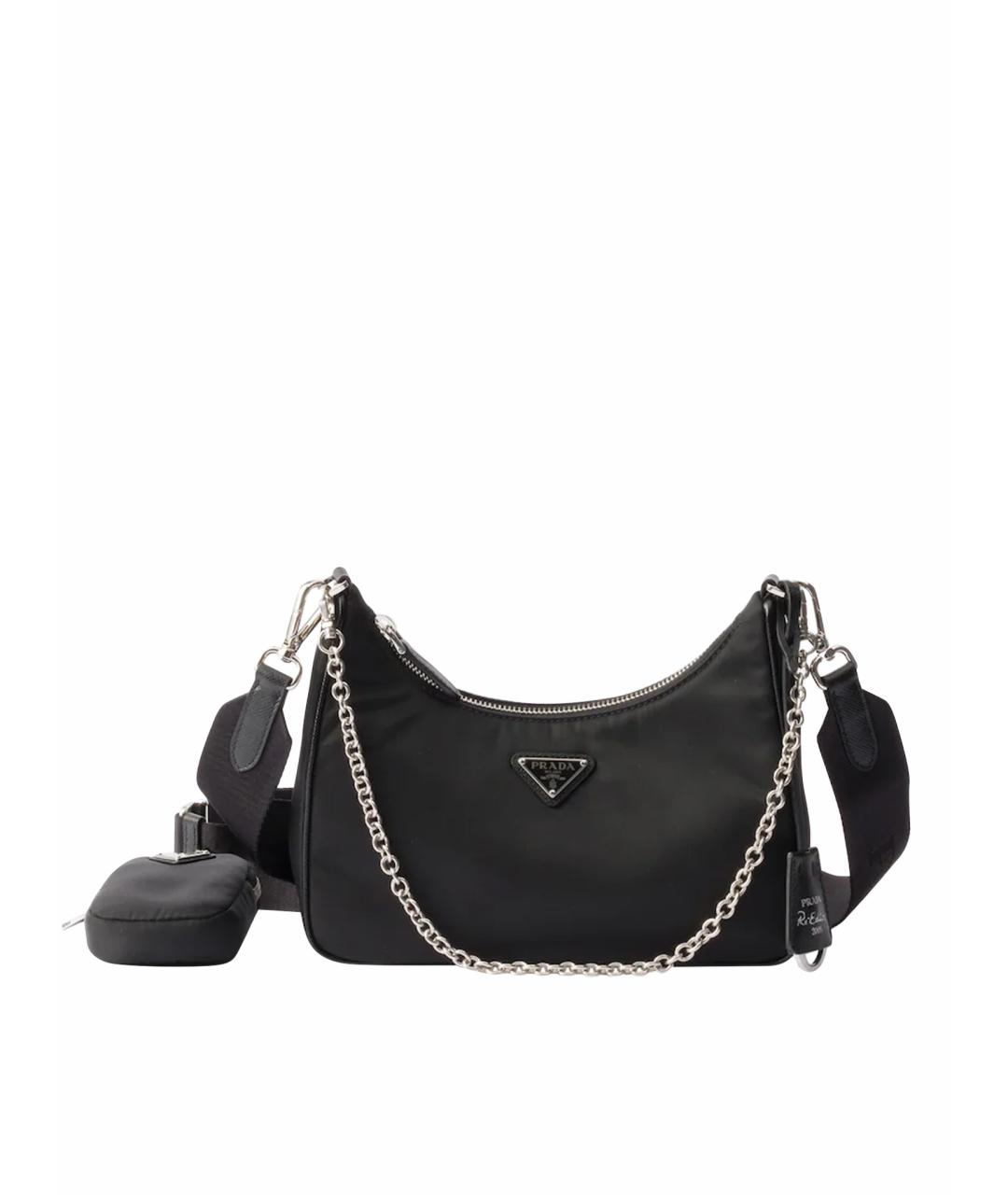 PRADA Черная синтетическая сумка через плечо, фото 1