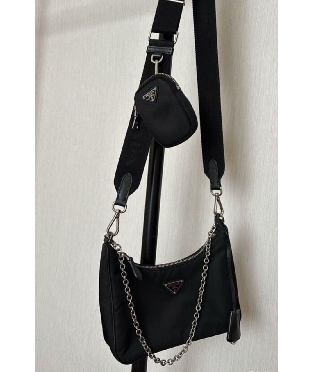 PRADA Черная синтетическая сумка через плечо, фото 2