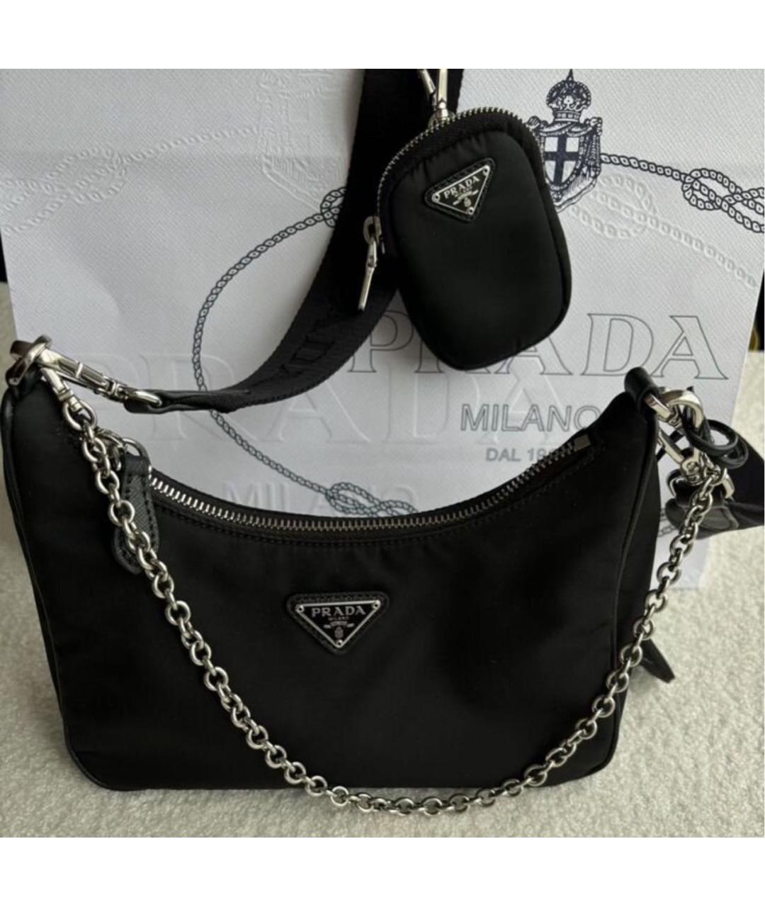 PRADA Черная синтетическая сумка через плечо, фото 3