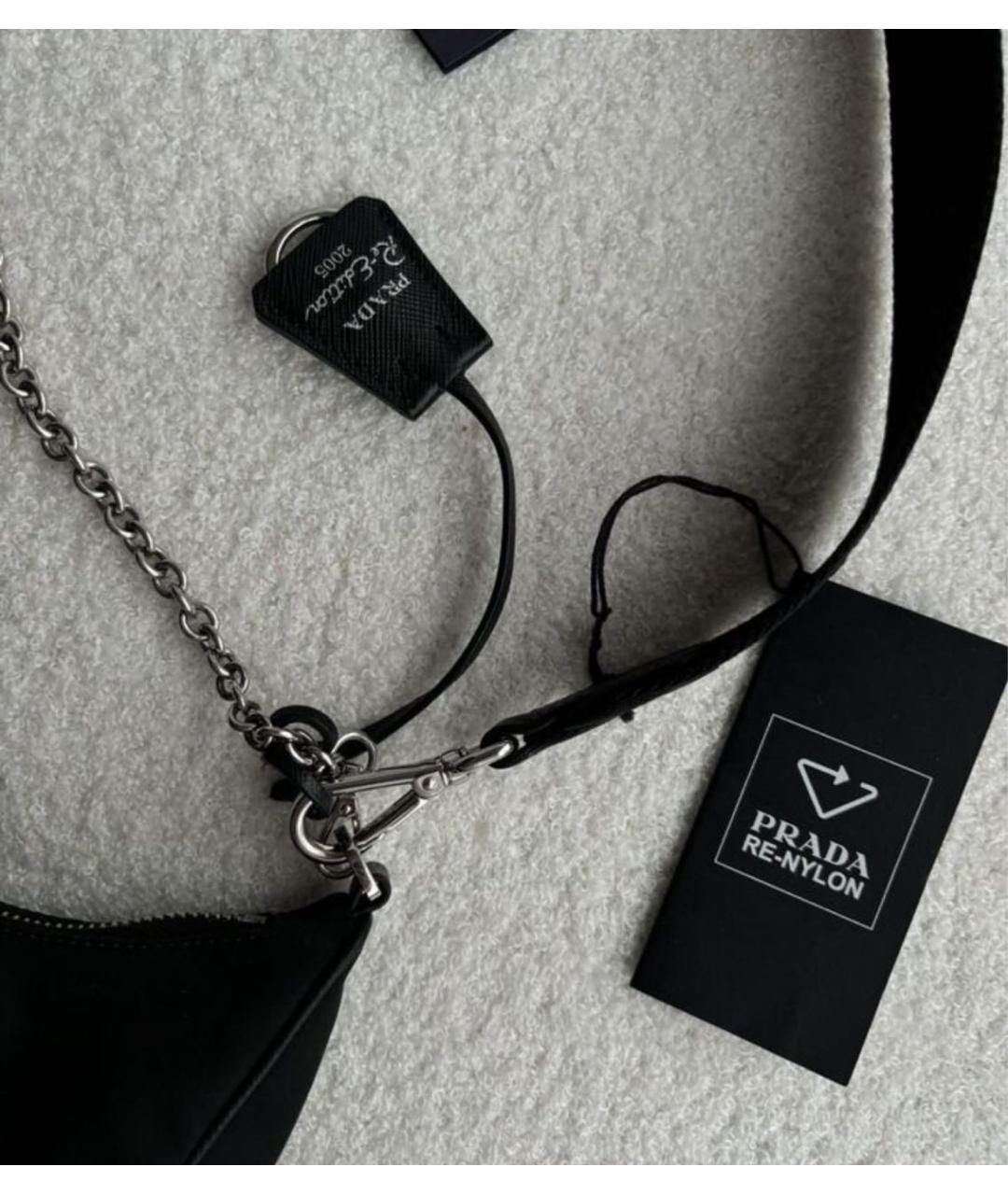 PRADA Черная синтетическая сумка через плечо, фото 6