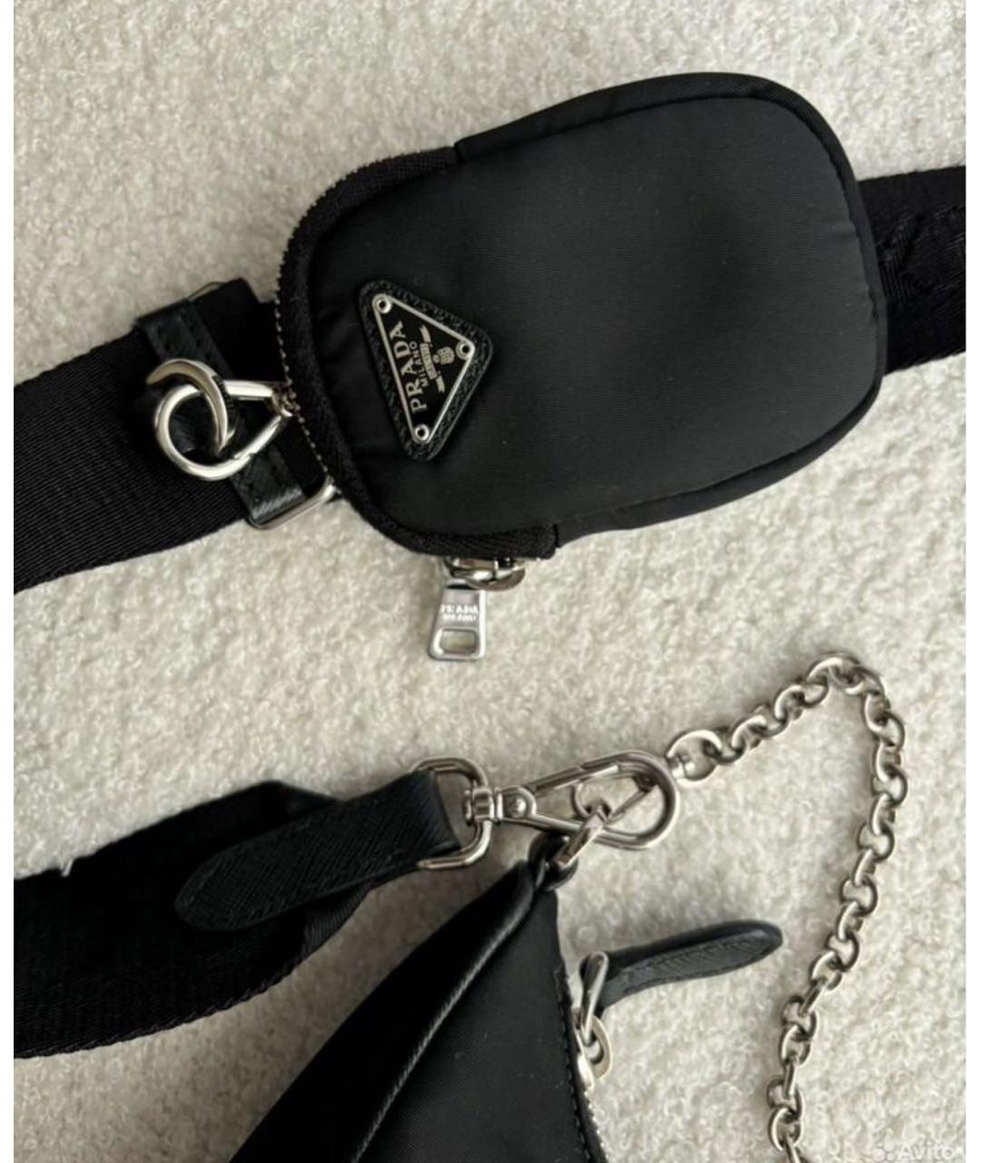 PRADA Черная синтетическая сумка через плечо, фото 5