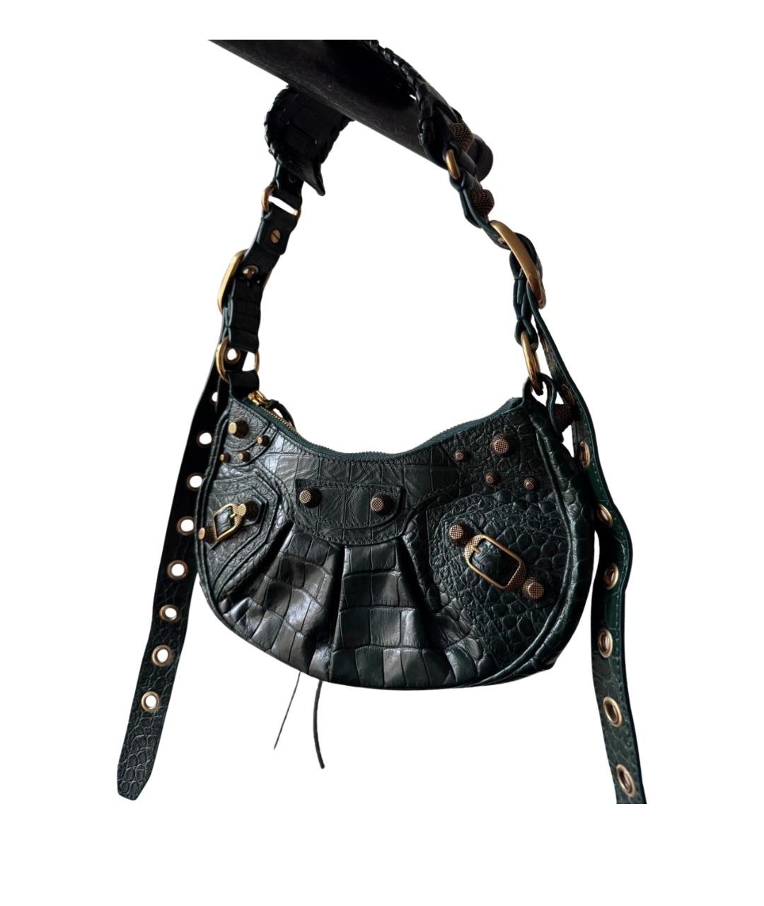 BALENCIAGA Хаки кожаная сумка через плечо, фото 6