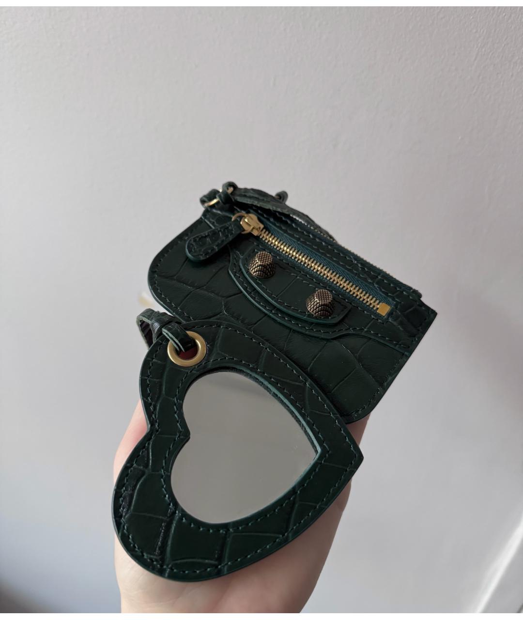 BALENCIAGA Хаки кожаная сумка через плечо, фото 3