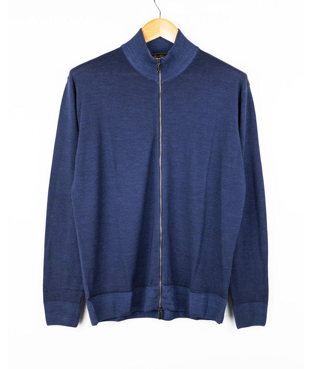 MOORER Синий шерстяной кардиган, фото 5