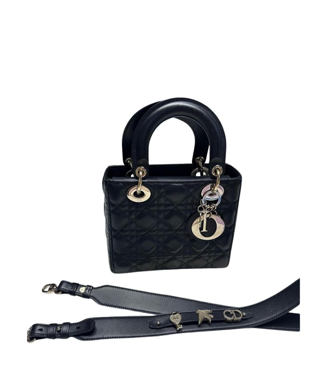 CHRISTIAN DIOR Черная кожаная сумка через плечо, фото 6