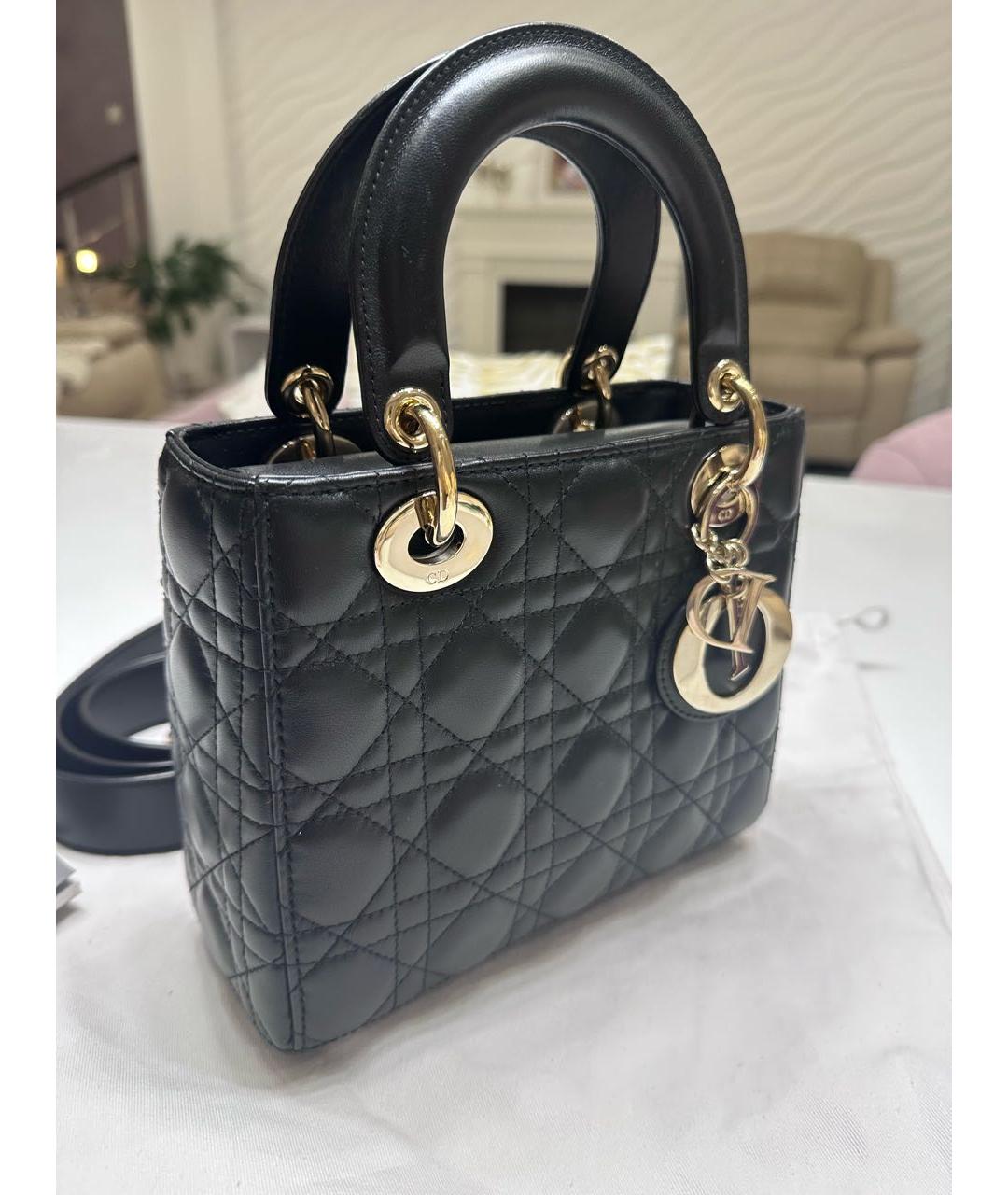 CHRISTIAN DIOR Черная кожаная сумка через плечо, фото 2