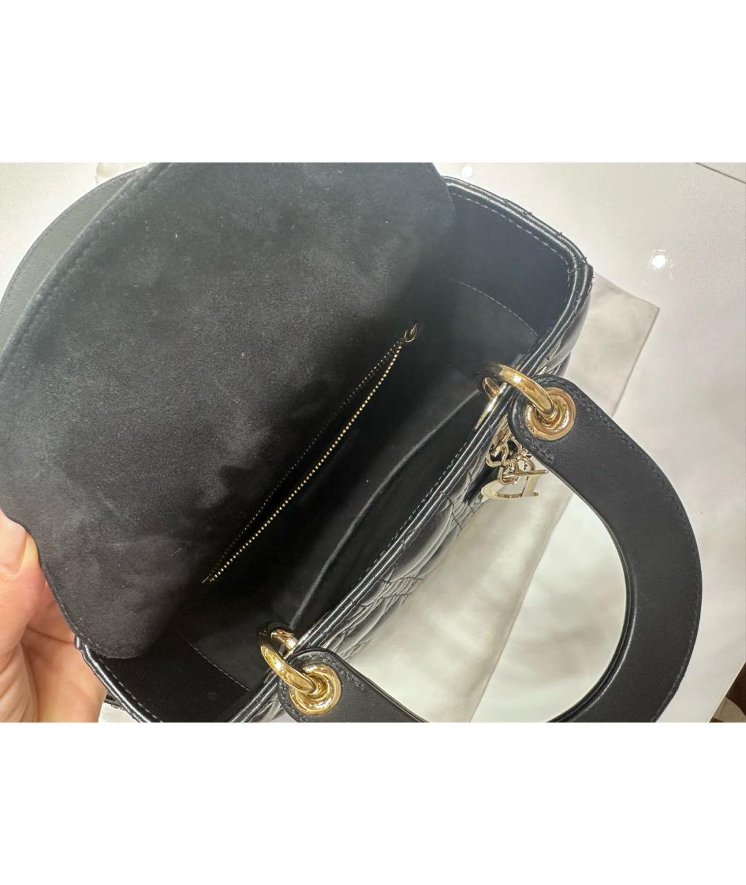 CHRISTIAN DIOR Черная кожаная сумка через плечо, фото 3