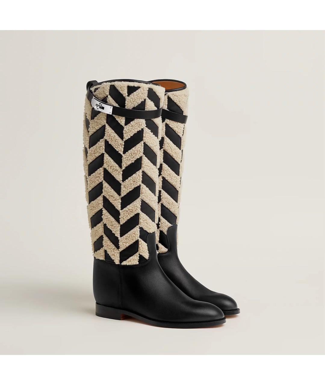 HERMES Черные кожаные сапоги, фото 2