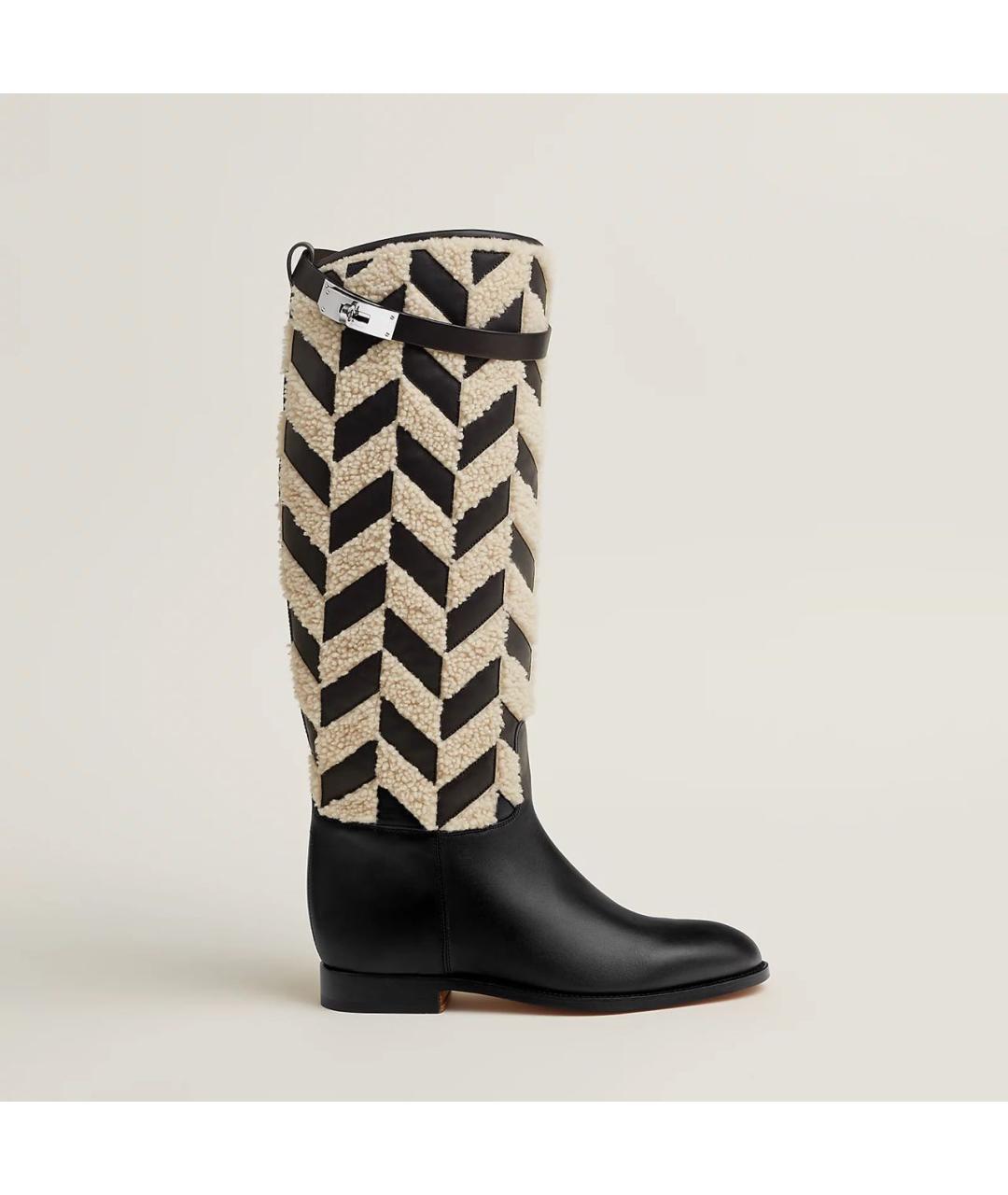 HERMES Черные кожаные сапоги, фото 5