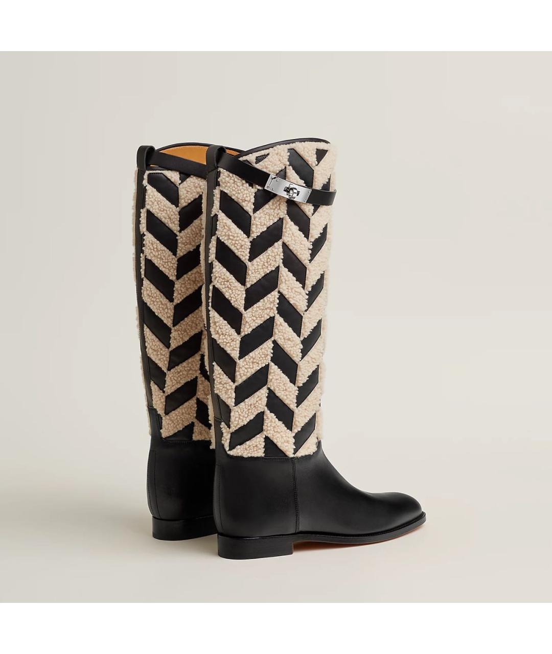 HERMES Черные кожаные сапоги, фото 4