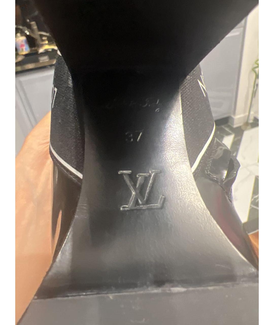 LOUIS VUITTON Черные кожаные ботильоны, фото 4
