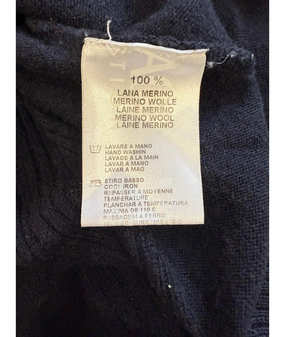 VERSACE COLLECTION Темно-синий шерстяной джемпер / свитер, фото 3