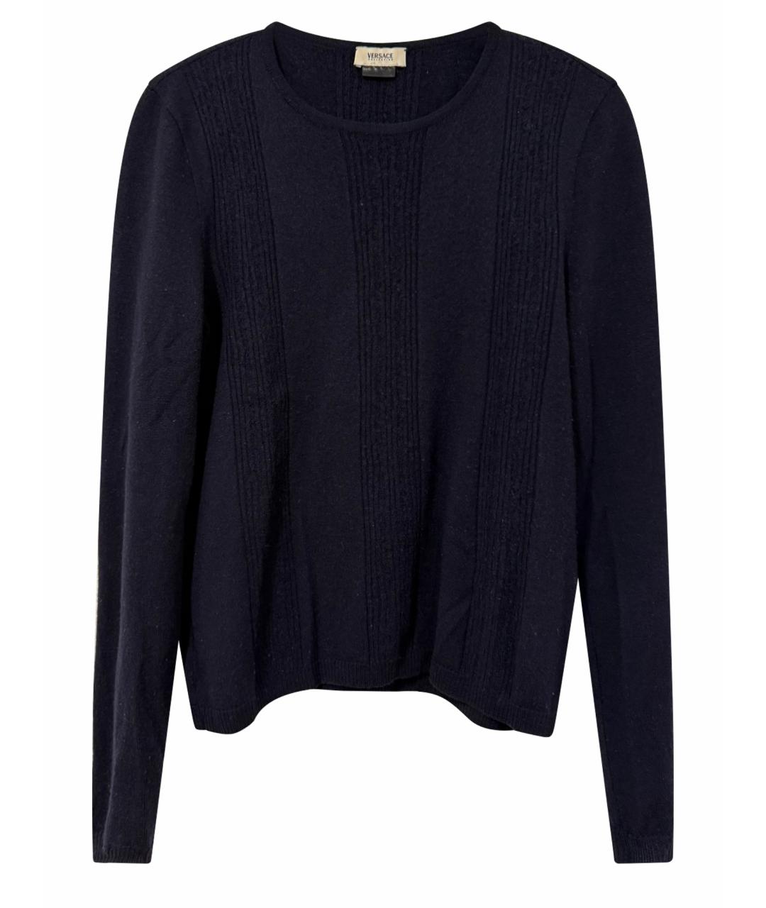 VERSACE COLLECTION Темно-синий шерстяной джемпер / свитер, фото 1