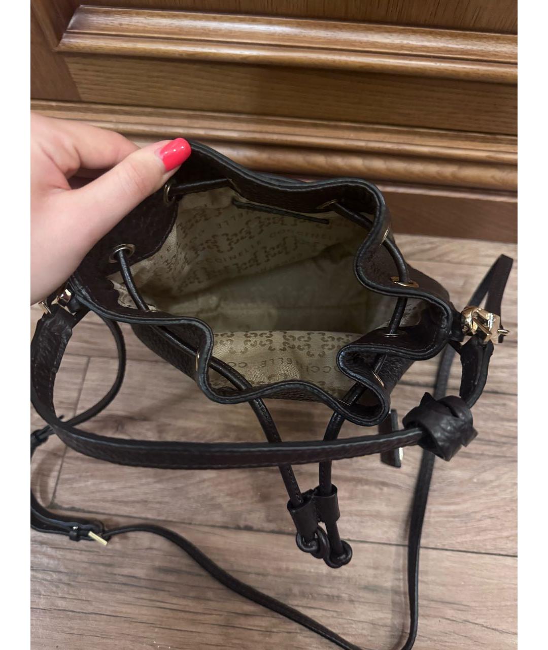 COCCINELLE Коричневая кожаная сумка через плечо, фото 4